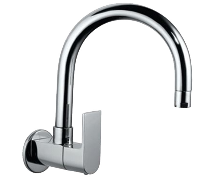 Sink Cock with Regular Swinging Spout (Wall Mounted Model) With Wall Flange LYR-CHR-38347S