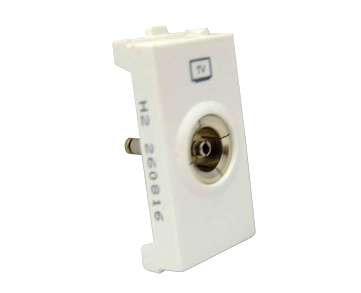 Penta-TV-Socket-Coaxial-1ModuleModular-Switches-White